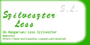 szilveszter less business card